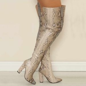 Snake print boots